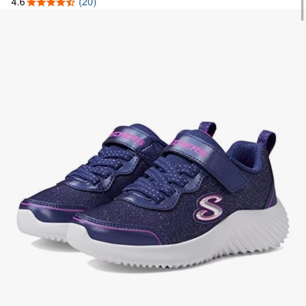 Skechers Kids' Sparkling Navy and Pink Sneakers